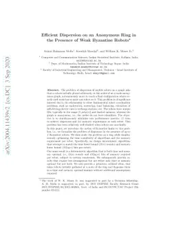 Efficient Dispersion on an Anonymous Ring in the Presence of Weak
  Byzantine Robots