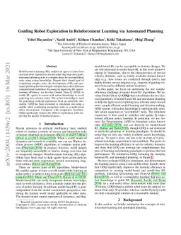 Guiding Robot Exploration in Reinforcement Learning via Automated
  Planning