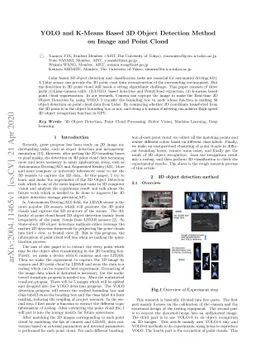 YOLO and K-Means Based 3D Object Detection Method on Image and Point
  Cloud