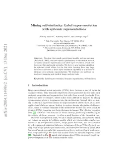 Mining self-similarity: Label super-resolution with epitomic
  representations