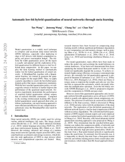 Automatic low-bit hybrid quantization of neural networks through meta
  learning