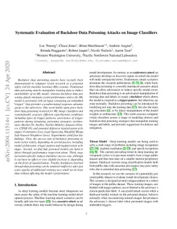 Systematic Evaluation of Backdoor Data Poisoning Attacks on Image
  Classifiers