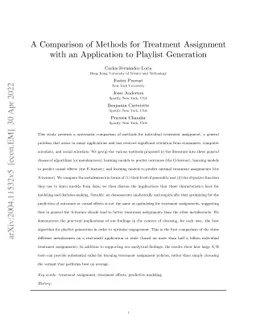 A Comparison of Methods for Treatment Assignment with an Application to
  Playlist Generation