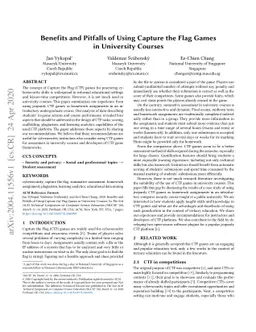 Benefits and Pitfalls of Using Capture the Flag Games in University
  Courses