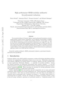 High performance SIMD modular arithmetic for polynomial evaluation