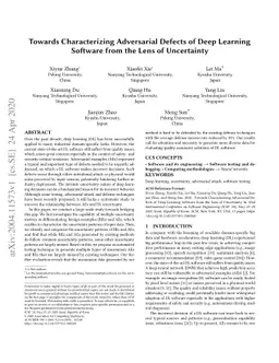 Towards Characterizing Adversarial Defects of Deep Learning Software
  from the Lens of Uncertainty