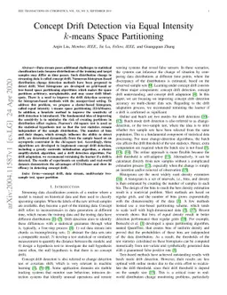 Concept Drift Detection via Equal Intensity k-means Space Partitioning