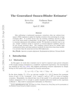 The Generalized Oaxaca-Blinder Estimator