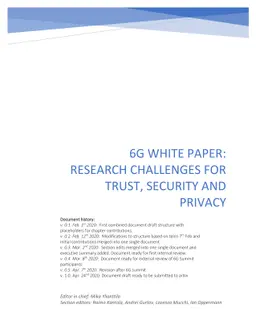 6G White paper: Research challenges for Trust, Security and Privacy