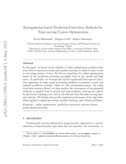 Extrapolation-based Prediction-Correction Methods for Time-varying
  Convex Optimization