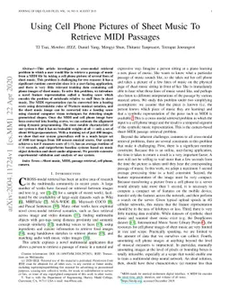 Using Cell Phone Pictures of Sheet Music To Retrieve MIDI Passages