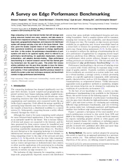 A Survey on Edge Performance Benchmarking