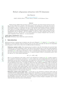 Robust subgaussian estimation with VC-dimension