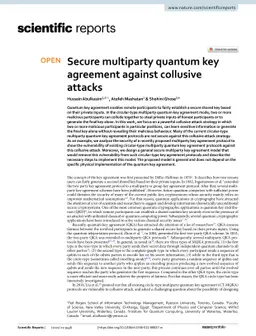 Secure multiparty quantum key agreement against collusive attacks