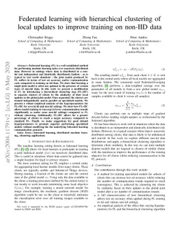 Federated learning with hierarchical clustering of local updates to
  improve training on non-IID data