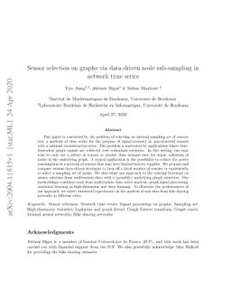Sensor selection on graphs via data-driven node sub-sampling in network
  time series