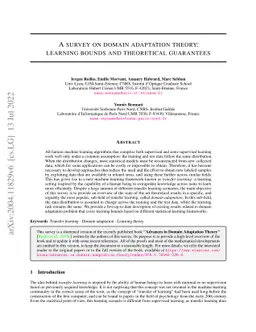 A survey on domain adaptation theory: learning bounds and theoretical
  guarantees
