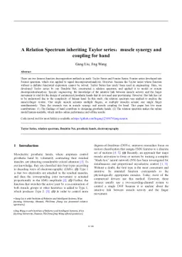 A Relation Spectrum Inheriting Taylor Series: Muscle Synergy and
  Coupling for Hand