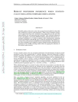 Robust posterior inference when statistically emulating forward
  simulations
