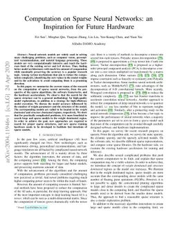 Computation on Sparse Neural Networks: an Inspiration for Future
  Hardware