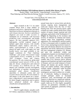 The Plant Pathology 2020 challenge dataset to classify foliar disease of
  apples