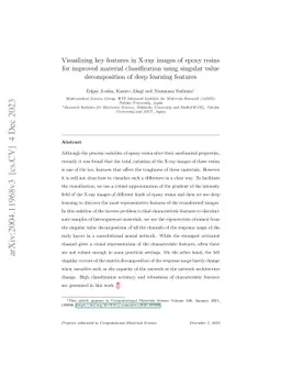 Visualizing key features in X-ray images of epoxy resins for improved
  material classification using singular value decomposition of deep learning
  features