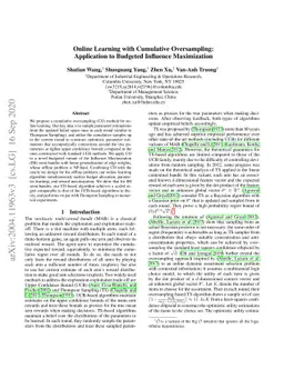 Online Learning with Cumulative Oversampling: Application to Budgeted
  Influence Maximization