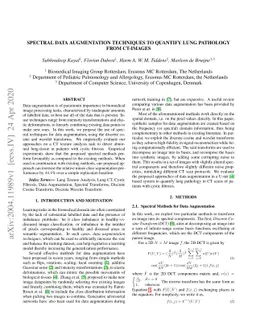 Spectral Data Augmentation Techniques to quantify Lung Pathology from
  CT-images