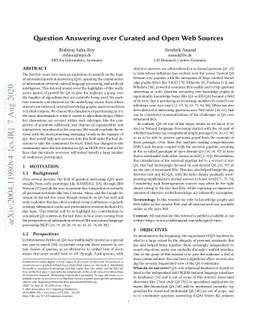 Question Answering over Curated and Open Web Sources