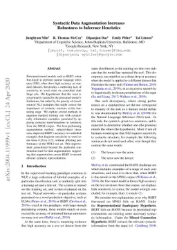 Syntactic Data Augmentation Increases Robustness to Inference Heuristics