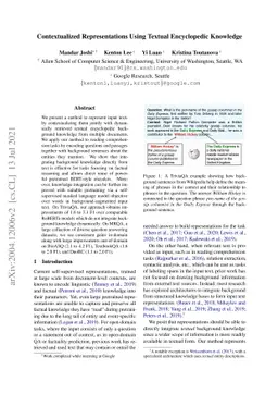 Contextualized Representations Using Textual Encyclopedic Knowledge