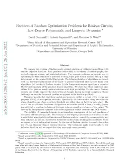 Hardness of Random Optimization Problems for Boolean Circuits,
  Low-Degree Polynomials, and Langevin Dynamics