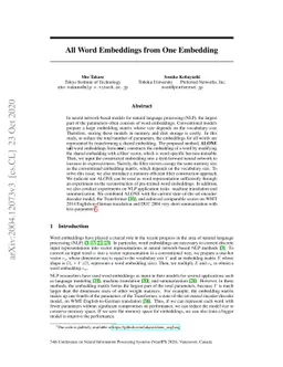 All Word Embeddings from One Embedding