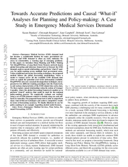 Towards Accurate Predictions and Causal 'What-if' Analyses for Planning
  and Policy-making: A Case Study in Emergency Medical Services Demand