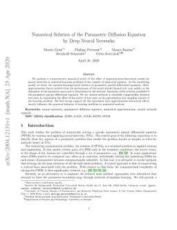 Numerical Solution of the Parametric Diffusion Equation by Deep Neural
  Networks