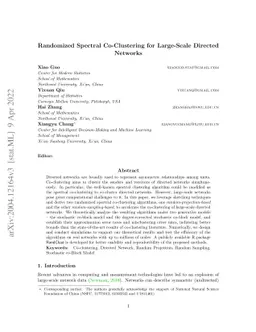 Randomized spectral co-clustering for large-scale directed networks
