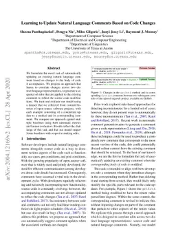 Learning to Update Natural Language Comments Based on Code Changes