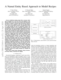 A Named Entity Based Approach to Model Recipes