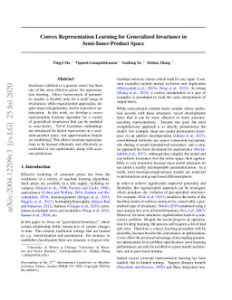 Convex Representation Learning for Generalized Invariance in
  Semi-Inner-Product Space