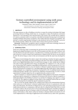 Gesture controlled environment using sixth sense technology and its
  implementation in IoT