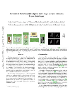 Reconstruct, Rasterize and Backprop: Dense shape and pose estimation
  from a single image