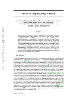 Privacy in Deep Learning: A Survey