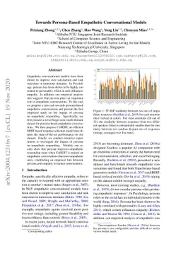 Towards Persona-Based Empathetic Conversational Models
