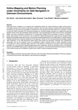 Online Mapping and Motion Planning under Uncertainty for Safe Navigation
  in Unknown Environments