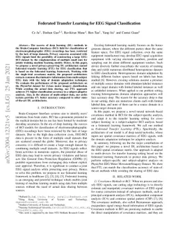 Federated Transfer Learning for EEG Signal Classification