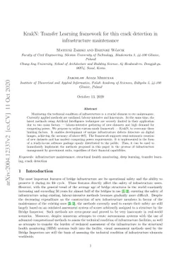 KrakN: Transfer Learning framework for thin crack detection in
  infrastructure maintenance