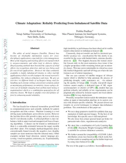 Climate Adaptation: Reliably Predicting from Imbalanced Satellite Data