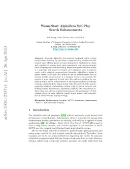 Warm-Start AlphaZero Self-Play Search Enhancements