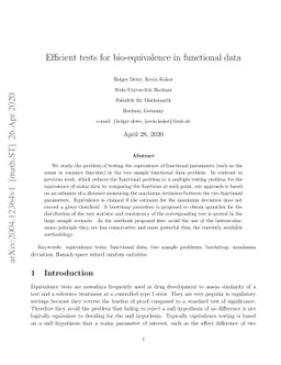 Efficient tests for bio-equivalence in functional data