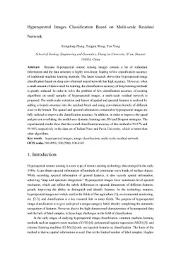 Hyperspectral Images Classification Based on Multi-scale Residual
  Network